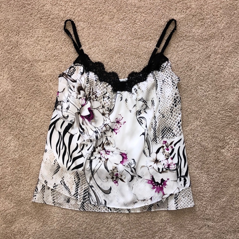 WHBM Print and Lace Camisole/Blouse